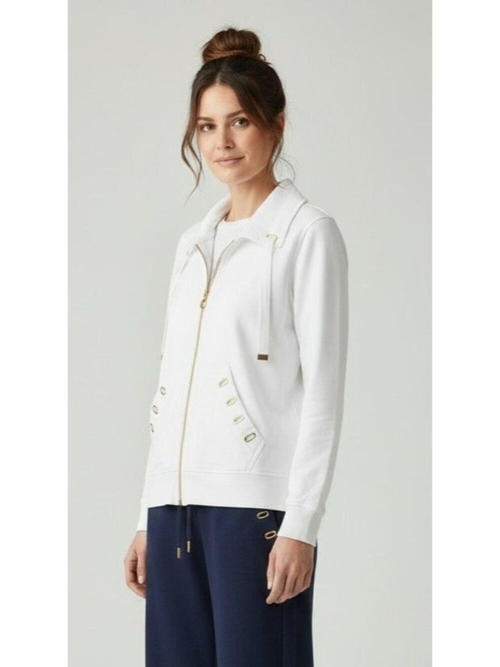 Three Hearts Women’s Knit Jacket, White, XL